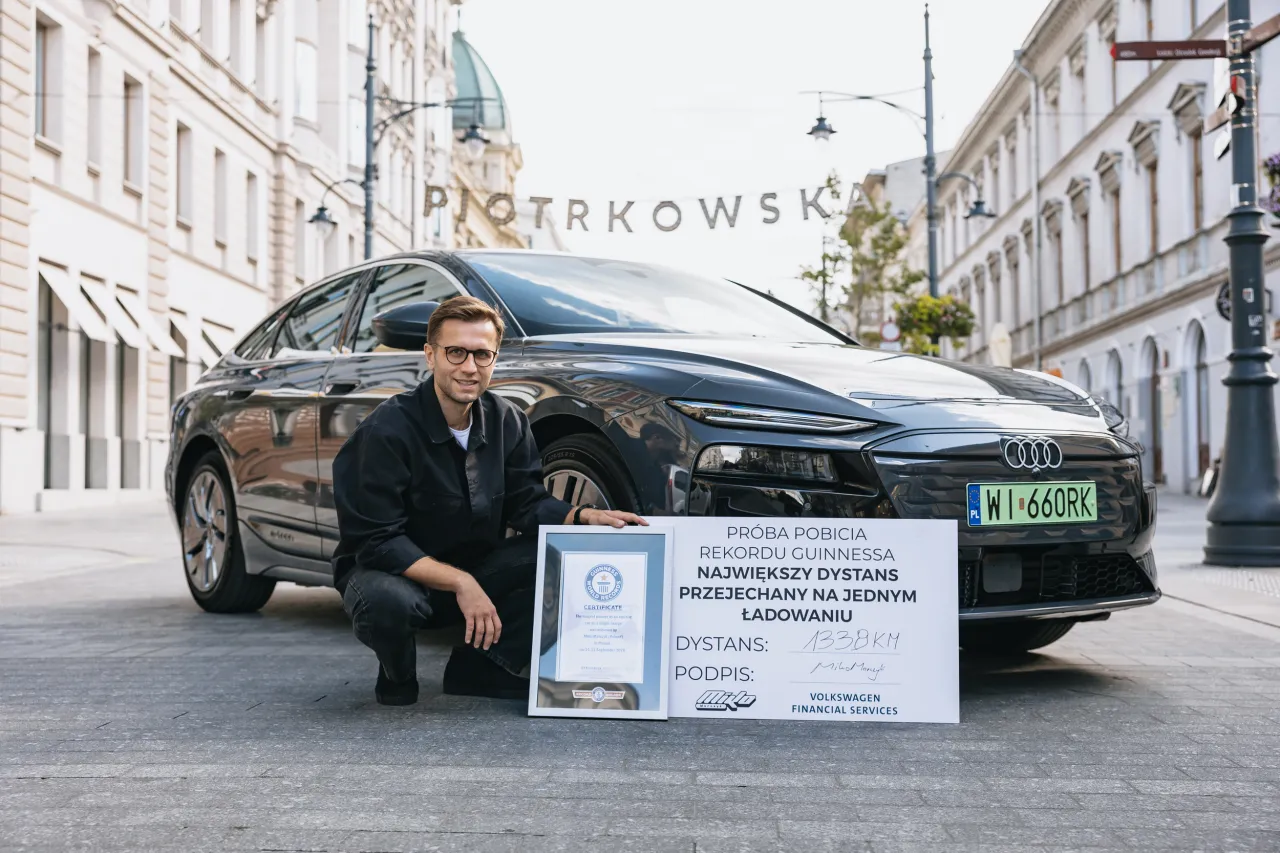 Электромобиль Audi A6 e-tron после проезда 1338 километров