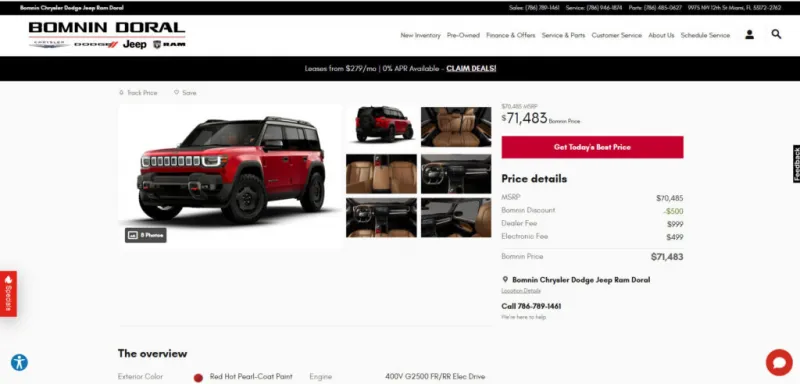 Новый электрокроссовер Jeep Recon в движении