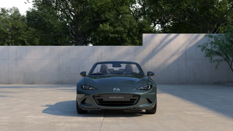 Динамичный силуэт культового родстера Мазда MX-5 со складывающейся крышей