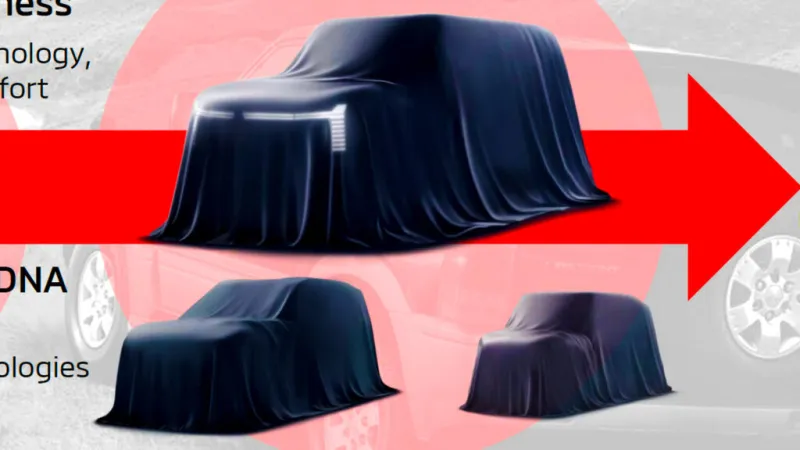 Иллюстрация будущей линейки Mitsubishi Pajero, включающая компактную версию и мини-внедорожник