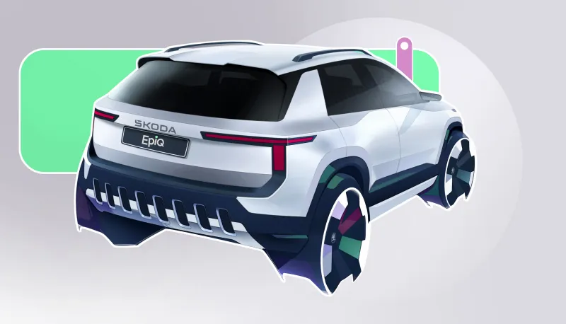 Цифровая панель и мультимедийный экран Skoda Epiq в деталях