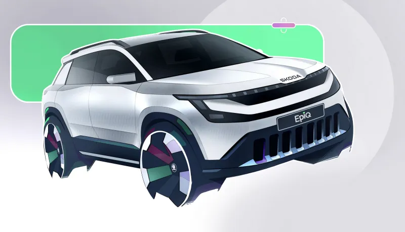 Подсветка Ambient Lighting в салоне электрокроссовера Skoda Epiq