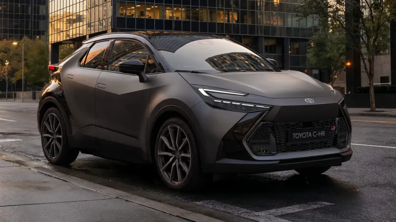 Темная версия популярного японского автомобиля крупным планом