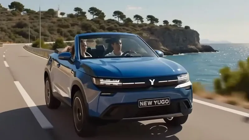 Рендер нового кросс-кабриолета Yugo Cabrio с открытым верхом